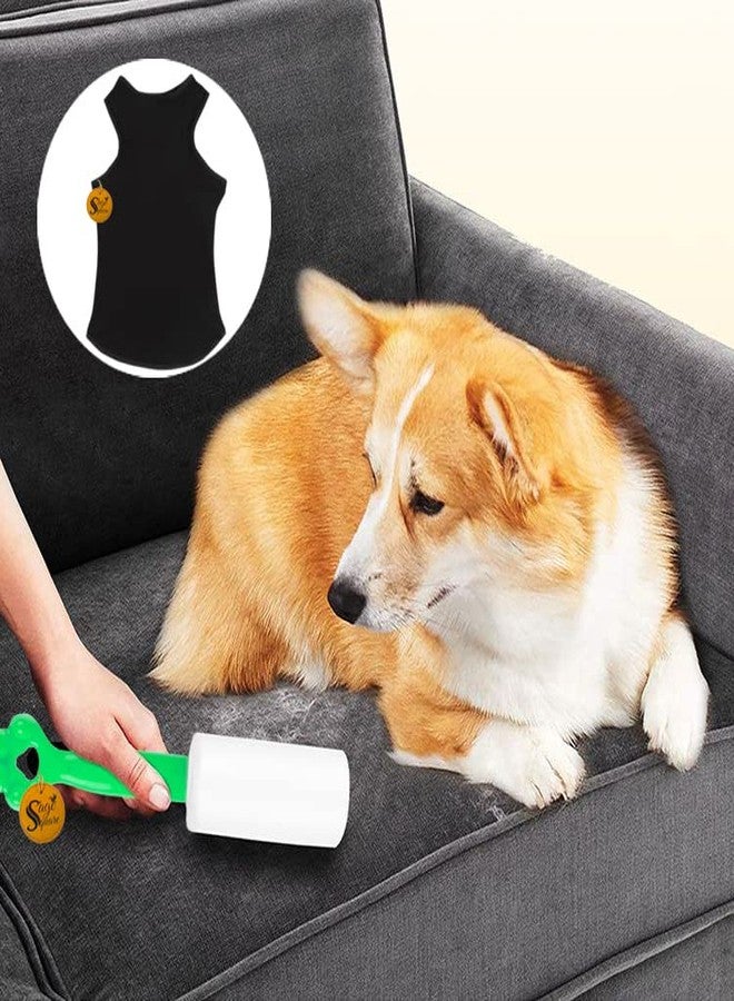 Sage Square Dog T-Shirt with Lint Roller| Comfortable & Breathable Dog Clothing & Lint Roller Set for Dog Hair Removal, Clothes (XXSmall - 10 inch,Black) - Image 5